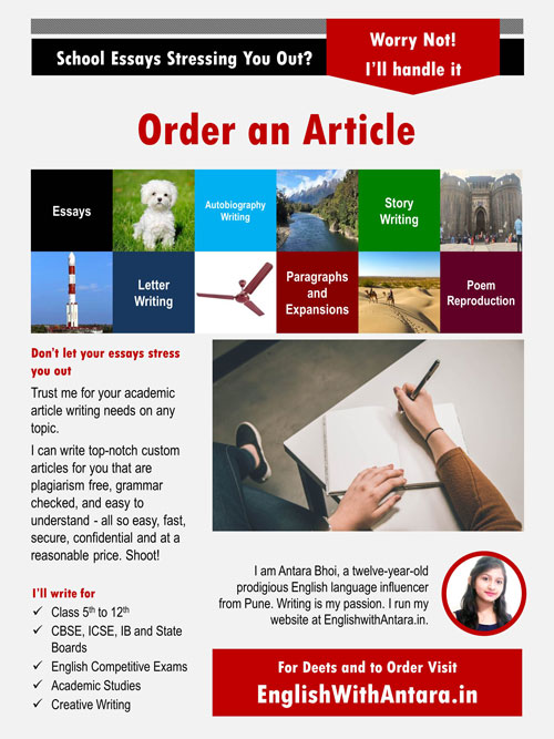 order an article with english with antara